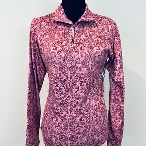 Athleta 1/4 Zip Long Sleeve Top USA Made Sz Large